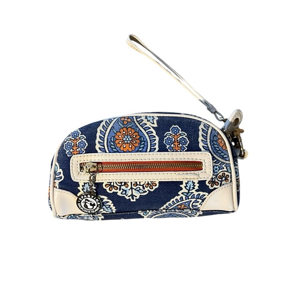 Spartina 449 Navy and Orange Patterned Wristlet - Picture 2 of 8
